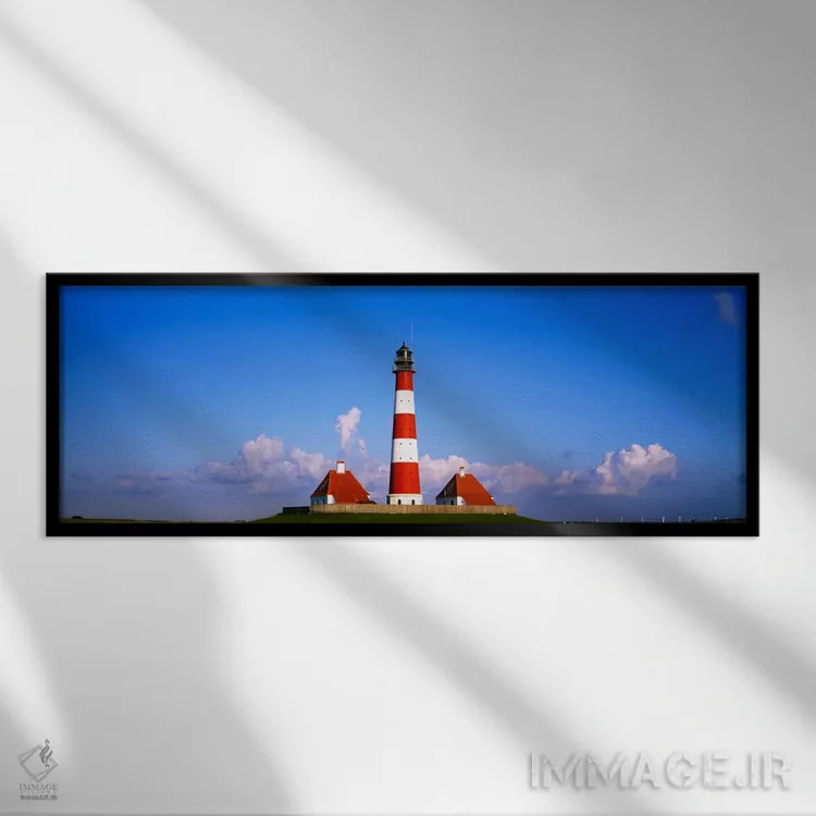 تابلو Nordfriesland, Schleswig-Holstein, Germany,فانوس دریایی وسترهوفرسند، نوردفرایزلند، اشلسویگ-هولشتاین، آلمان اثر پانورامیک ایمجز (استودیو عکاسی عریض) - نمای قابدار مشکی