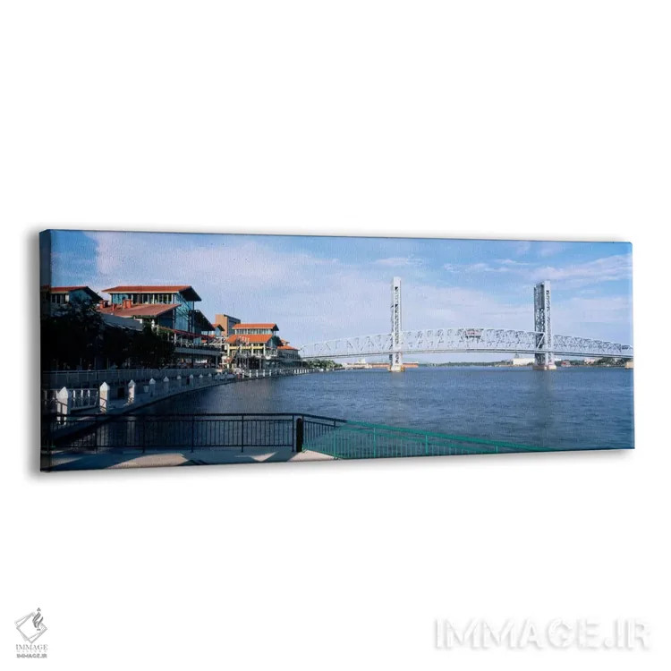 تابلو Main Street, St. Johns River, Jacksonville, Florida, USA,پل بر فراز رودخانه، خیابان اصلی، رودخانه سنت جانز، جکسونویل، فلوریدا، ایالات متحده آمریکا اثر پانورامیک ایمجز (استودیو عکاسی عریض) - نمای پرسپکتیو محصول