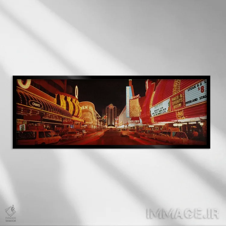 تابلو لاس وگاس نوادا ایالات متحده آمریکا شماره ۲ اثر پانورامیک ایمجز (استودیو عکاسی عریض) - نمای قابدار مشکی