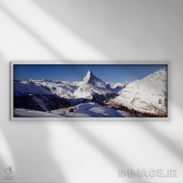 تابلو Zermatt, Valais, Switzerland,ماترهورن، زرمات، واله، سوئیس اثر پانورامیک ایمجز (استودیو عکاسی عریض) - نمای قابدار سفید