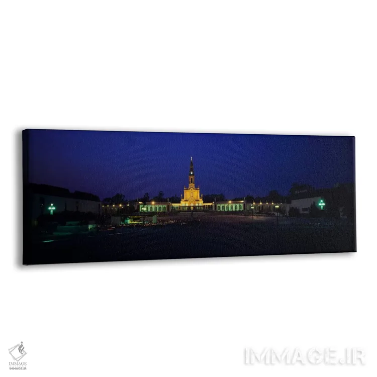 تابلو Fatima, Portugal,کلیسای نورپردازیشده در شب، بانوی فاطیما، فاطیما، پرتغال اثر پانورامیک ایمجز (استودیو عکاسی عریض) - نمای پرسپکتیو محصول