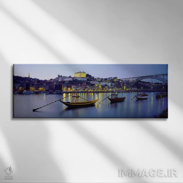 تابلو Douro River, Porto, Portugal,قایقها در رودخانه، رود دورو، پورتو، پرتغال اثر پانورامیک ایمجز (استودیو عکاسی عریض) - نمای روبهرو روی دیوار