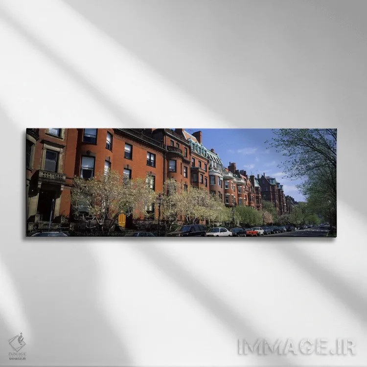 تابلو Boston, Suffolk County, Massachusetts, USA,ساختمانهای داخل خیابان، خیابان کامنولث، بوستون، شهرستان سوفولک، ماساچوست، آمریکا اثر پانورامیک ایمجز (استودیو عکاسی عریض) - نمای روبهرو روی دیوار