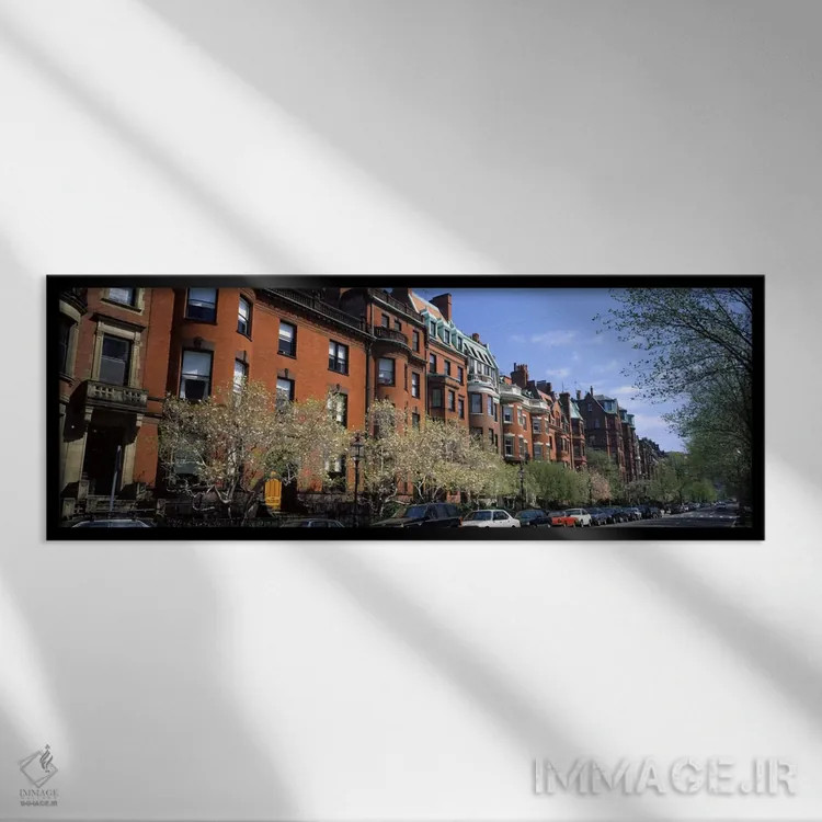 تابلو Boston, Suffolk County, Massachusetts, USA,ساختمانهای داخل خیابان، خیابان کامنولث، بوستون، شهرستان سوفولک، ماساچوست، آمریکا اثر پانورامیک ایمجز (استودیو عکاسی عریض) - نمای قابدار مشکی