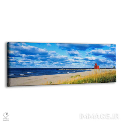 تابلو Holland, Michigan, USA,فانوس دریایی بزرگ قرمز، هالند، میشیگان، آمریکا اثر پانورامیک ایمجز (استودیو عکاسی عریض) - نمای پرسپکتیو محصول