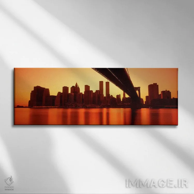 تابلو East River and Brooklyn Bridge,آمریکا، نیویورک، رودخانه ایست و پل بروکلین اثر پانورامیک ایمجز (استودیو عکاسی عریض) - نمای روبهرو روی دیوار