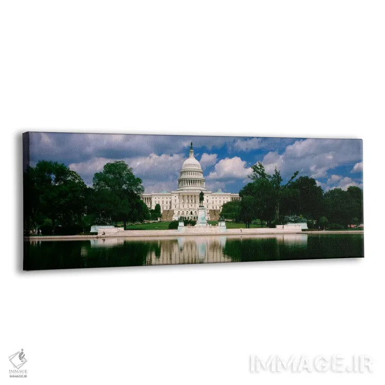 تابلو Capitol Building, Washington DC, USA,ساختمان دولتی کنار آب، ساختمان کنگره، واشنگتن دیسی، آمریکا اثر پانورامیک ایمجز (استودیو عکاسی عریض) - نمای پرسپکتیو محصول