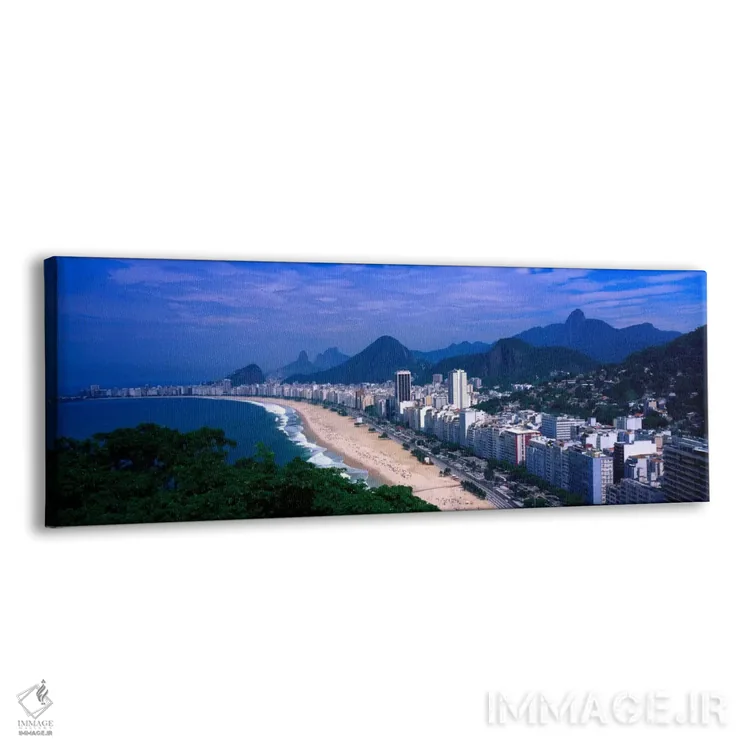 تابلو Rio de Janeiro, Brazil,نمای زاویهبالا از کوپاکابانا و پارکهای ملی اطراف، ریو دو ژانیرو، برزیل اثر پانورامیک ایمجز (استودیو عکاسی عریض) - نمای پرسپکتیو محصول