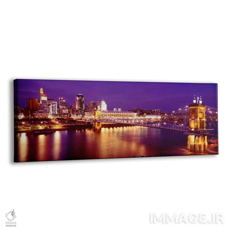 تابلو Cincinnati, night,آمریکا، اوهایو، سینسیناتی، شب اثر پانورامیک ایمجز (استودیو عکاسی عریض) - نمای پرسپکتیو محصول