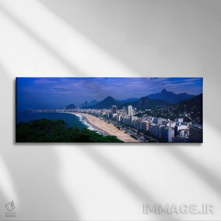 تابلو Rio de Janeiro, Brazil,نمای زاویهبالا از کوپاکابانا و پارکهای ملی اطراف، ریو دو ژانیرو، برزیل اثر پانورامیک ایمجز (استودیو عکاسی عریض) - نمای روبهرو روی دیوار