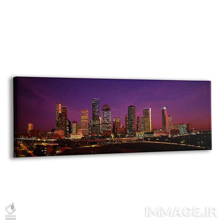 تابلو Houston, Texas, USA,ساختمانهای روشن در شب، هیوستون، تگزاس، ایالات متحده آمریکا اثر پانورامیک ایمجز (استودیو عکاسی عریض) - نمای پرسپکتیو محصول
