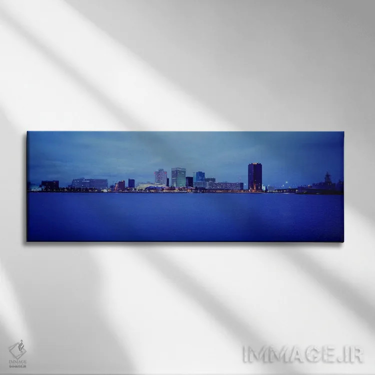 تابلو Norfolk, Virginia, USA,ساختمانها در کنار آب، نورفک، ویرجینیا، ایالات متحده آمریکا اثر پانورامیک ایمجز (استودیو عکاسی عریض) - نمای روبهرو روی دیوار