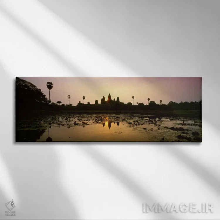 تابلو انگکور وات، کامبوج اثر پانورامیک ایمجز (استودیو عکاسی عریض) - نمای روبهرو روی دیوار