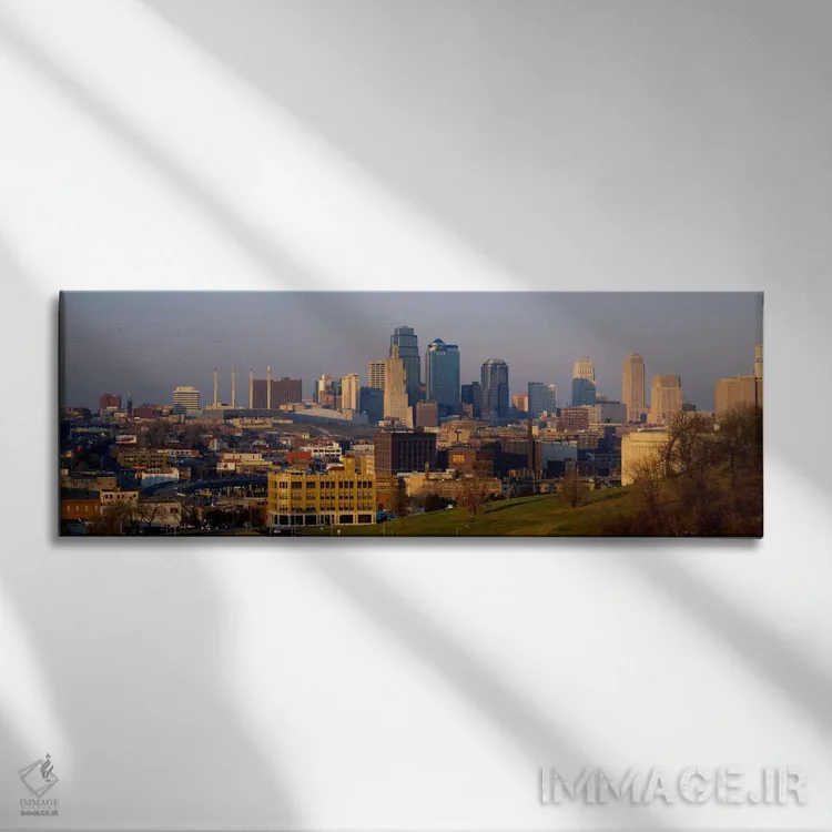 تابلو Kansas City, Missouri, USA,نمای زاویه بالا از نمای شهری، کانزاس سیتی، میسوری، ایالات متحده آمریکا اثر پانورامیک ایمجز (استودیو عکاسی عریض) - نمای روبهرو روی دیوار