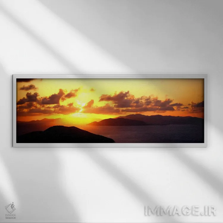 تابلو غروب آفتاب، ویرجین گوردا، جزایر ویرجین بریتانیا اثر پانورامیک ایمجز (استودیو عکاسی عریض) - نمای قابدار سفید