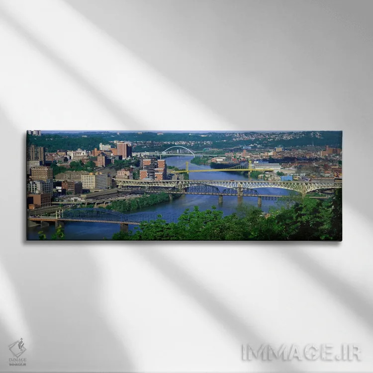 تابلو رودخانه موننگاهیلا، پیتسبرگ، پنسیلوانیا، ایالات متحده آمریکا اثر پانورامیک ایمجز (استودیو عکاسی عریض) - نمای روبهرو روی دیوار