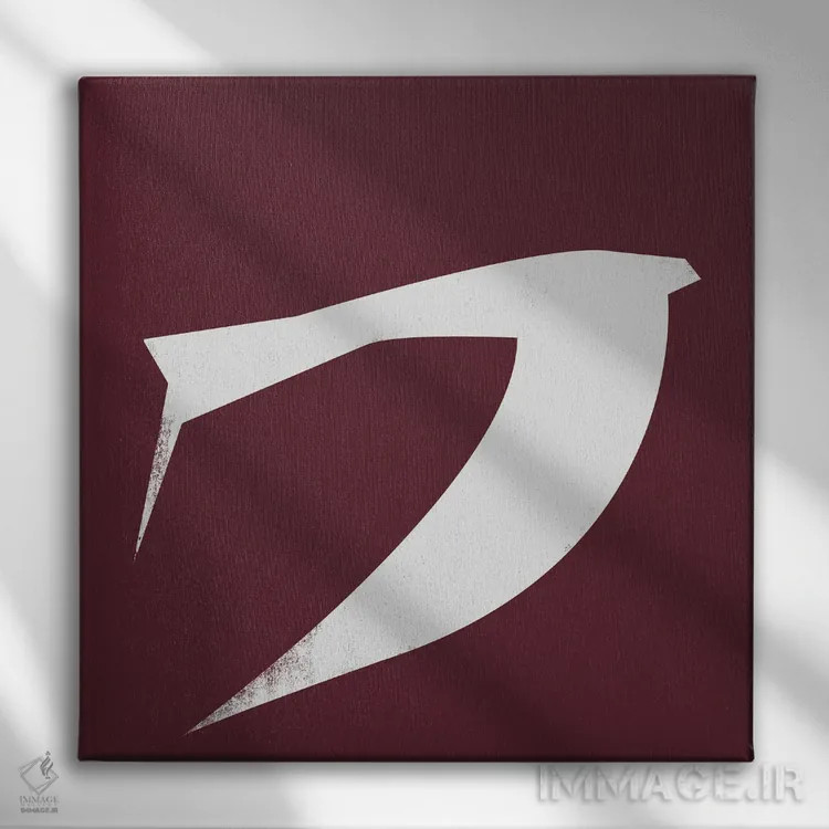 تابلو پرنده مینیمال دو اثر دانیلو د آلکساندریا - نمای روبهرو روی دیوار