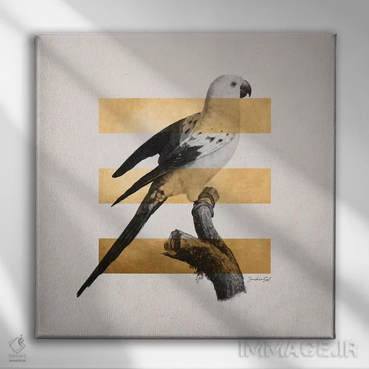 تابلو استوایی طلایی دو اثر دانیلو د آلکساندریا - نمای روبهرو روی دیوار