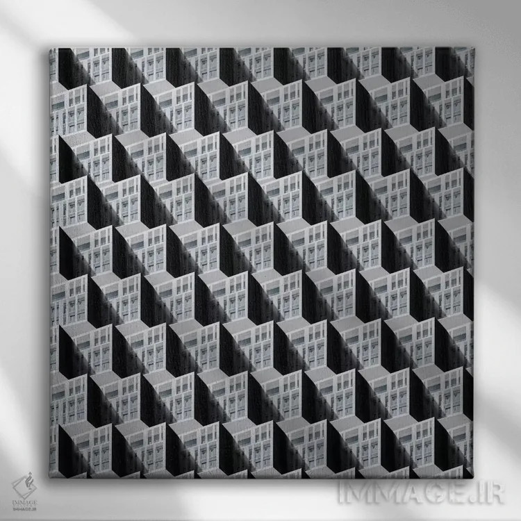 تابلو الگوی پنجرهها شماره ۷ اثر دانیلو د آلکساندریا - نمای روبهرو روی دیوار