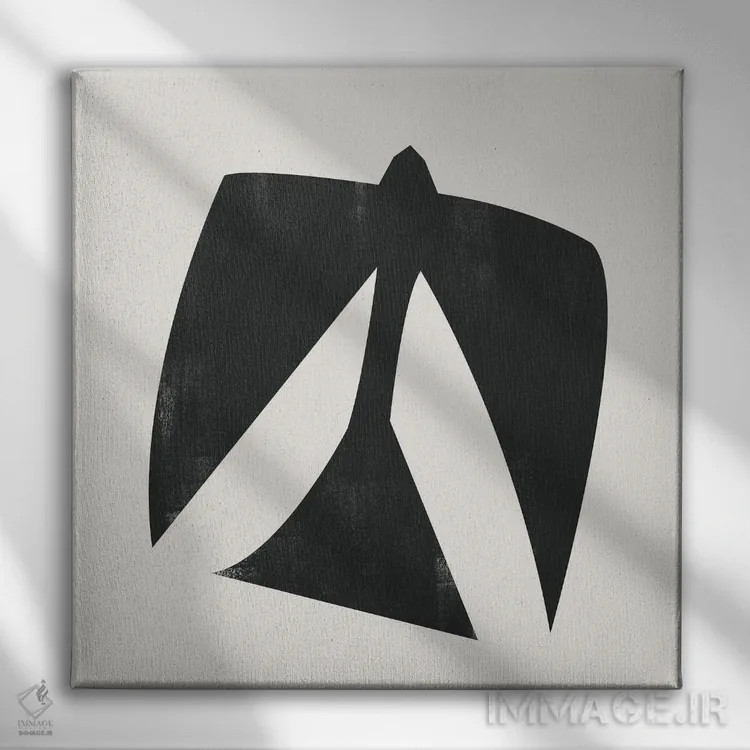 تابلو پرنده مینیمال هشت اثر دانیلو د آلکساندریا - نمای روبهرو روی دیوار