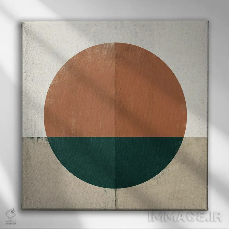 تابلو غروب انتزاعی سه اثر دانیلو د آلکساندریا - نمای روبهرو روی دیوار