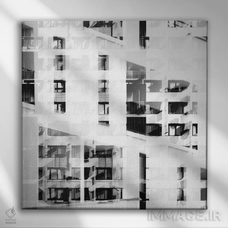 تابلو الگوی پنجرهها شماره ۲۵ اثر دانیلو د آلکساندریا - نمای روبهرو روی دیوار