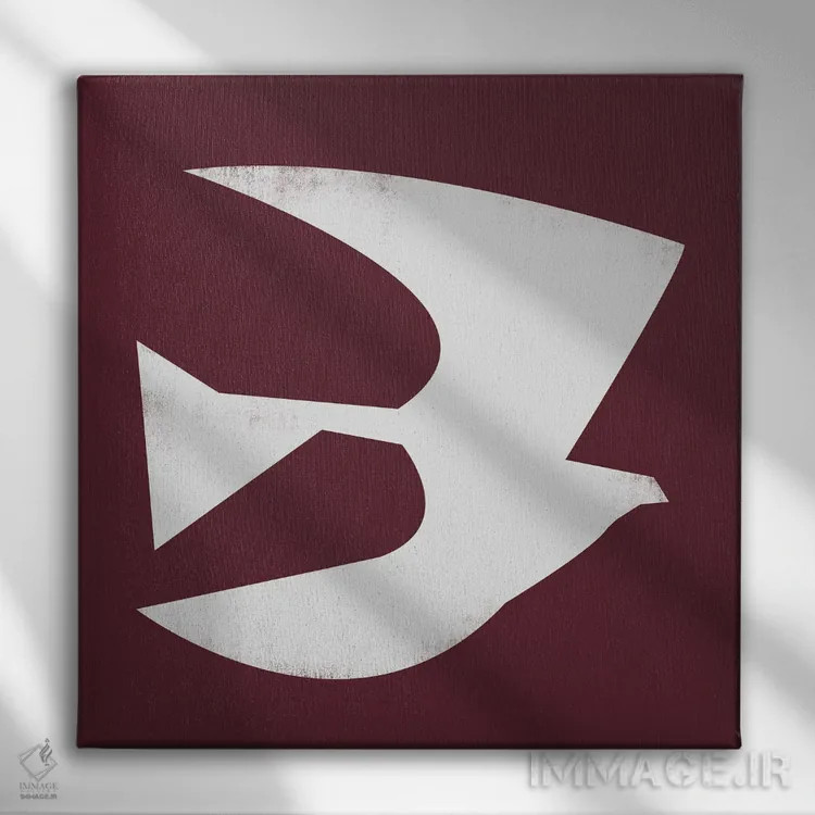 تابلو پرنده مینیمال چهار اثر دانیلو د آلکساندریا - نمای روبهرو روی دیوار