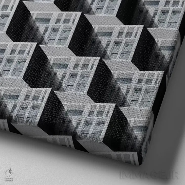 تابلو الگوی پنجرهها شماره ۷ اثر دانیلو د آلکساندریا - نمای نزدیک بافت بوم