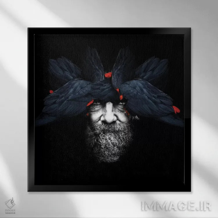 تابلو انسان-پرنده | مربع اثر دانیلو د آلکساندریا - نمای قابدار مشکی
