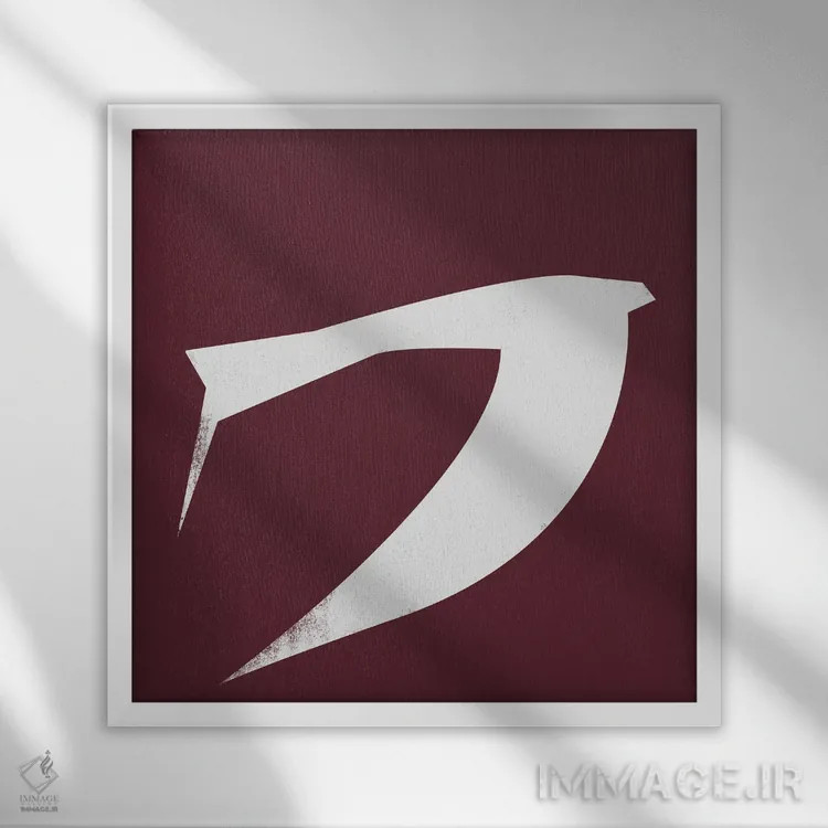 تابلو پرنده مینیمال دو اثر دانیلو د آلکساندریا - نمای قابدار سفید