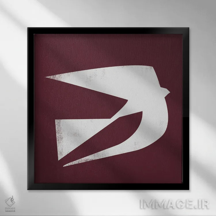 تابلو پرنده مینیمال یک اثر دانیلو د آلکساندریا - نمای قابدار مشکی