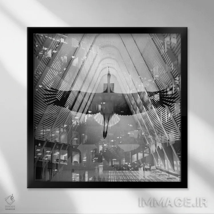 تابلو الگوی پنجرهها شماره ۱۲ اثر دانیلو د آلکساندریا - نمای قابدار مشکی