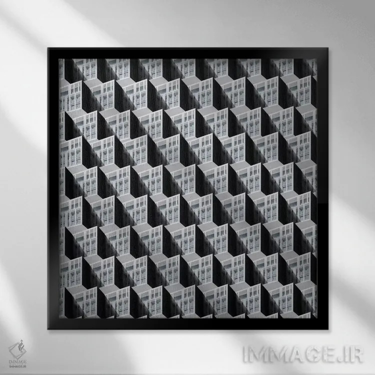 تابلو الگوی پنجرهها شماره ۷ اثر دانیلو د آلکساندریا - نمای قابدار مشکی