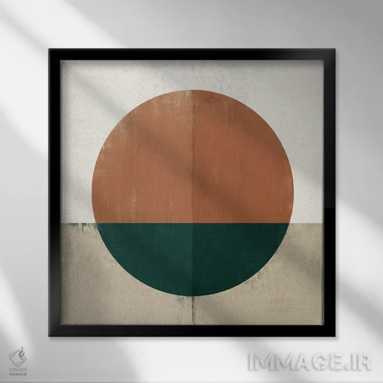 تابلو غروب انتزاعی سه اثر دانیلو د آلکساندریا - نمای قابدار مشکی