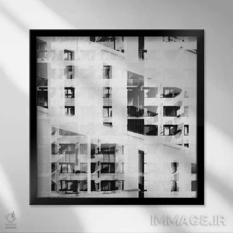 تابلو الگوی پنجرهها شماره ۲۵ اثر دانیلو د آلکساندریا - نمای قابدار مشکی