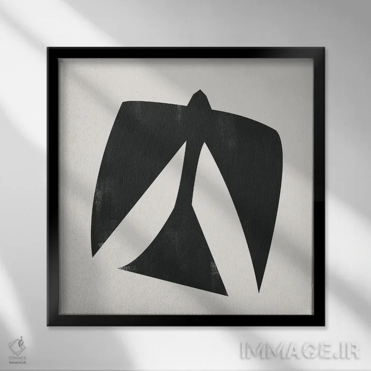 تابلو پرنده مینیمال هشت اثر دانیلو د آلکساندریا - نمای قابدار مشکی