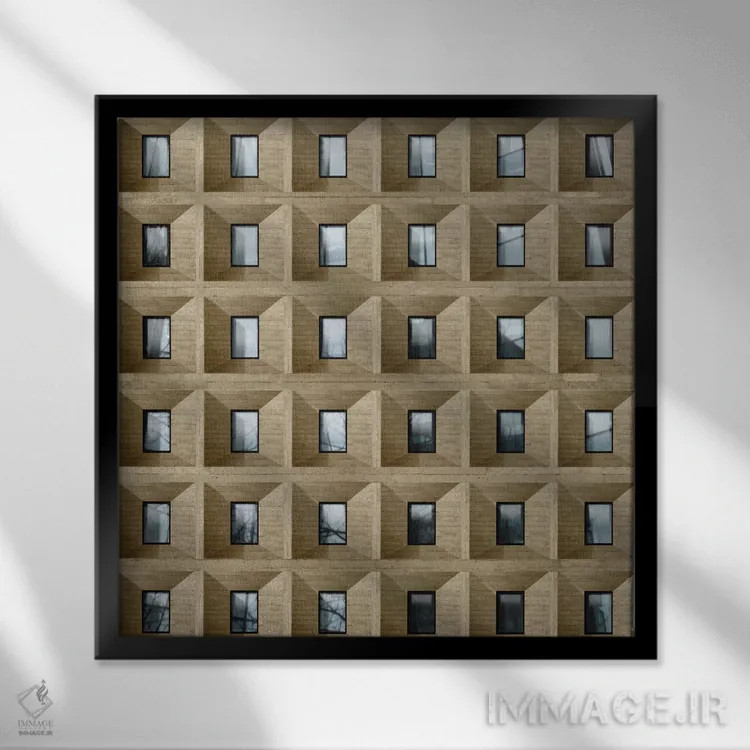 تابلو پنجره انتزاعی شش اثر دانیلو د آلکساندریا - نمای قابدار مشکی