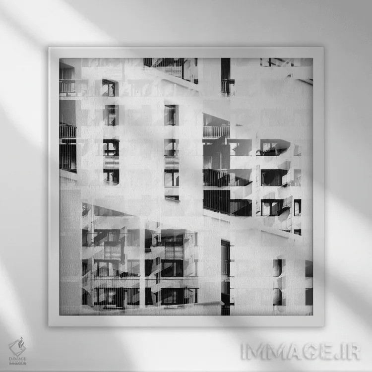 تابلو الگوی پنجرهها شماره ۲۵ اثر دانیلو د آلکساندریا - نمای قابدار سفید