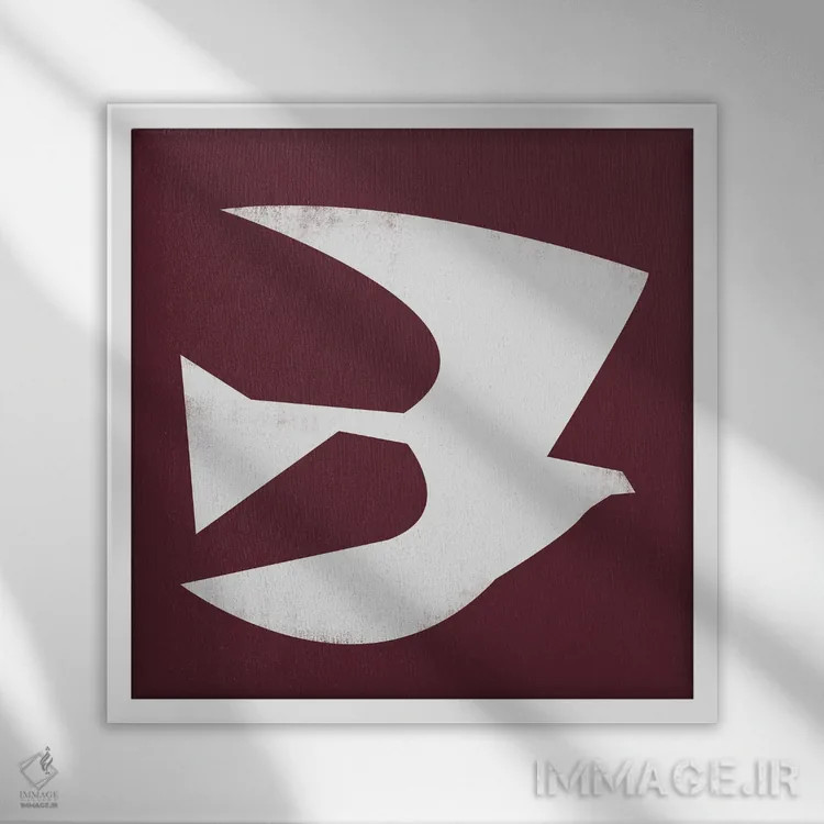 تابلو پرنده مینیمال چهار اثر دانیلو د آلکساندریا - نمای قابدار سفید