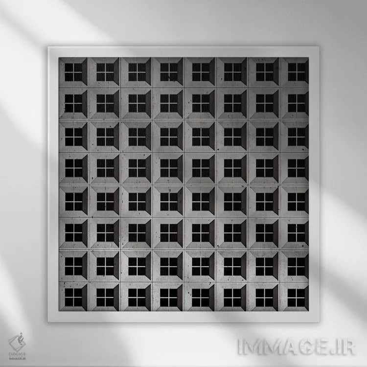 تابلو پنجره انتزاعی پنج اثر دانیلو د آلکساندریا - نمای قابدار سفید