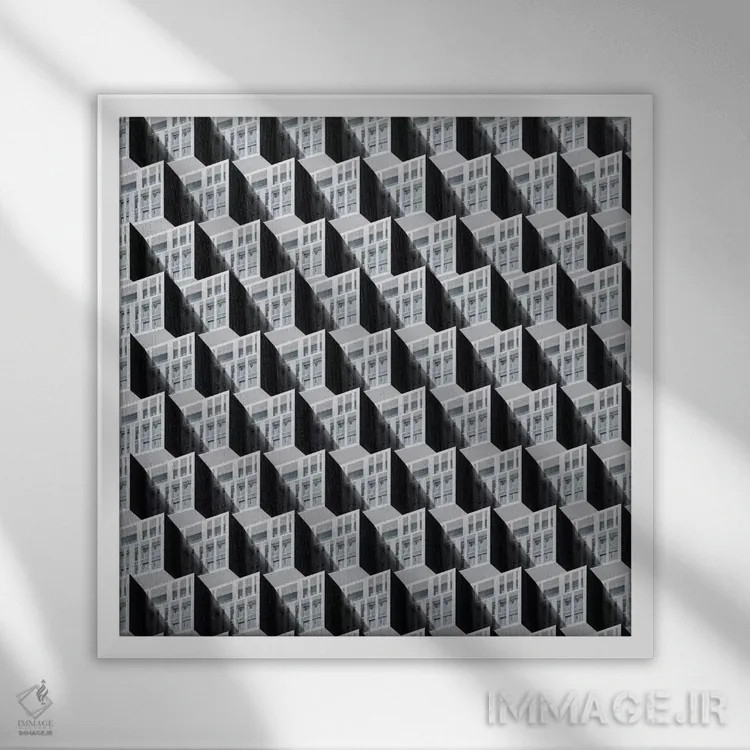 تابلو الگوی پنجرهها شماره ۷ اثر دانیلو د آلکساندریا - نمای قابدار سفید