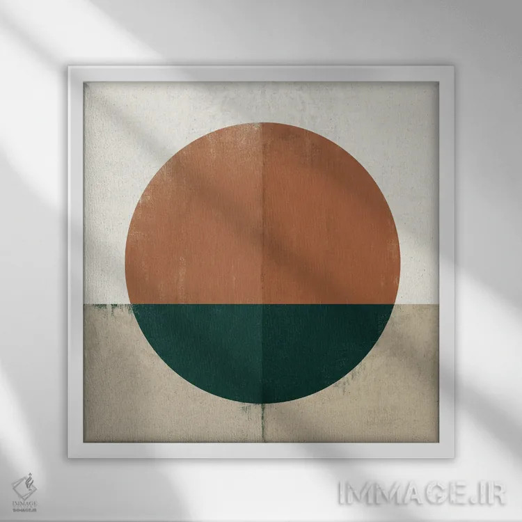 تابلو غروب انتزاعی سه اثر دانیلو د آلکساندریا - نمای قابدار سفید