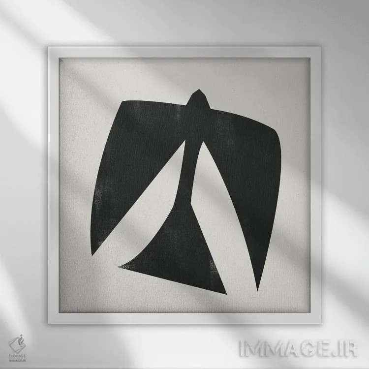 تابلو پرنده مینیمال هشت اثر دانیلو د آلکساندریا - نمای قابدار سفید