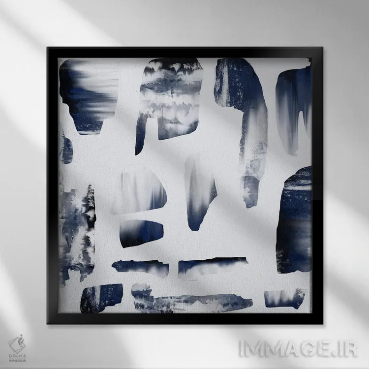 تابلو برف به شیوهٔ انتزاعی دوازده اثر دانیلو د آلکساندریا - نمای قابدار مشکی