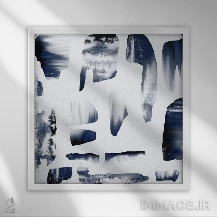 تابلو برف به شیوهٔ انتزاعی دوازده اثر دانیلو د آلکساندریا - نمای قابدار سفید