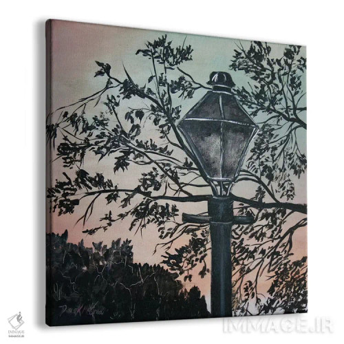 تابلو نقاشی چراغ خیابانی اثر درک مککری - نمای پرسپکتیو محصول