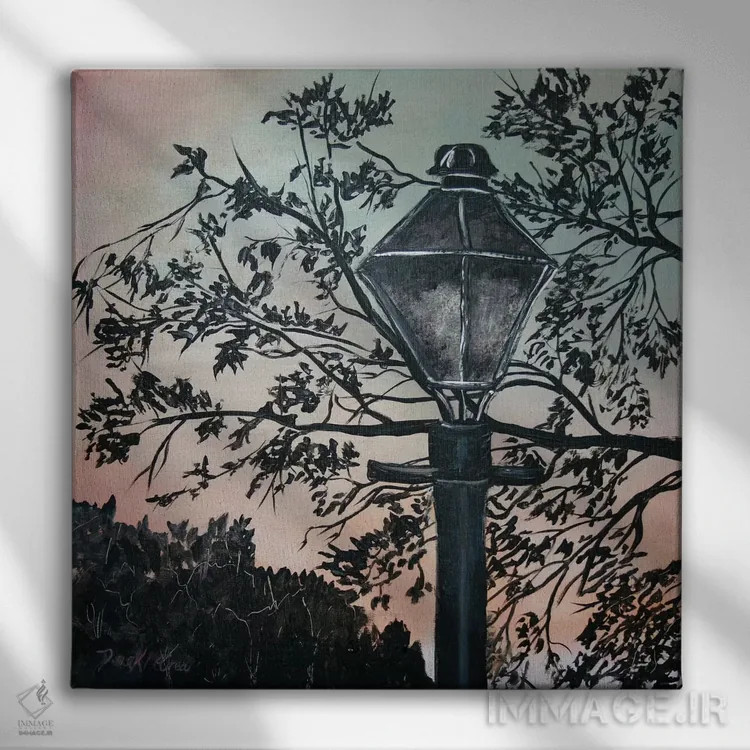 تابلو نقاشی چراغ خیابانی اثر درک مککری - نمای روبهرو روی دیوار