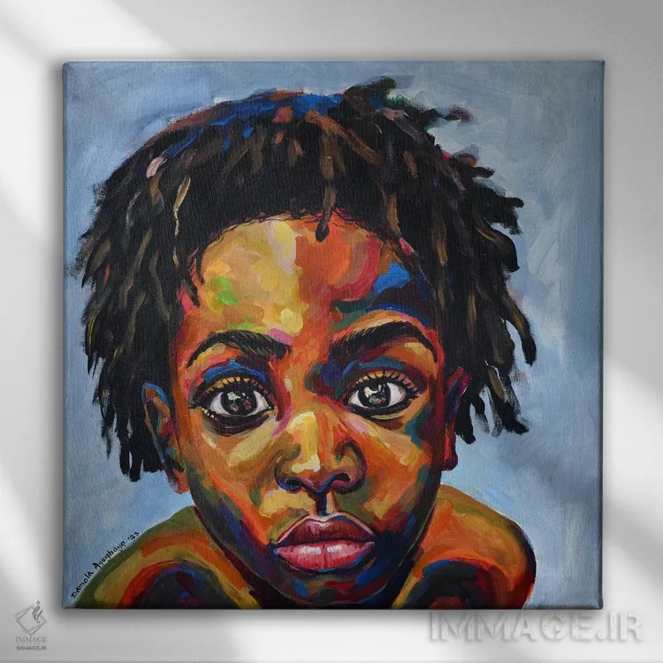 تابلو چشمانداز امید VI اثر دامولا آیگبایو - نمای روبهرو روی دیوار