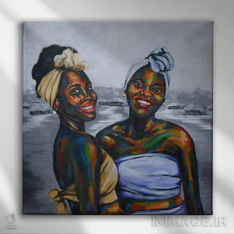 تابلو درون دیگ سیاه اثر دامولا آیگبایو - نمای روبهرو روی دیوار