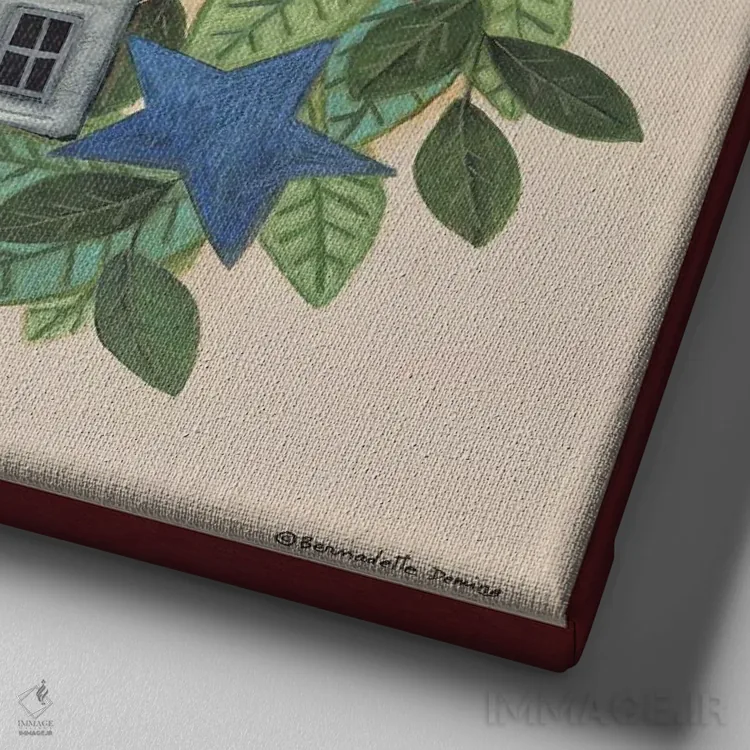 تابلو حلقهٔ تزئینی خانهٔ سالتباکس میهنپرستانه اثر برنادت دمینگ - نمای نزدیک بافت بوم